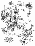Engine Assembly Diagram and Parts List for 28232 200000001-200999999 - 2000 Lawn Boy Snow Blower